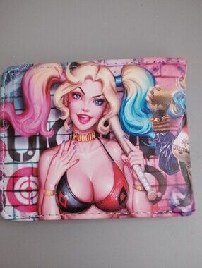 New batman Harley Quinn joker dc comic anime manga leather wallet